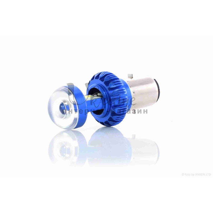 Лампа фари діодна H6 (BA20D) 12V 35/35W 2 кристали "LED"