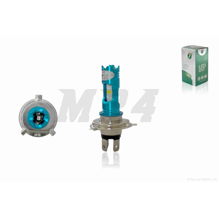 Лампа фари діодна H4 12V 35/35W 3 кристали