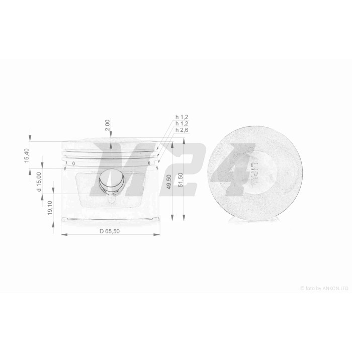 Поршень к-кт CG150 STD 62.00, p-15 "LIPAI"