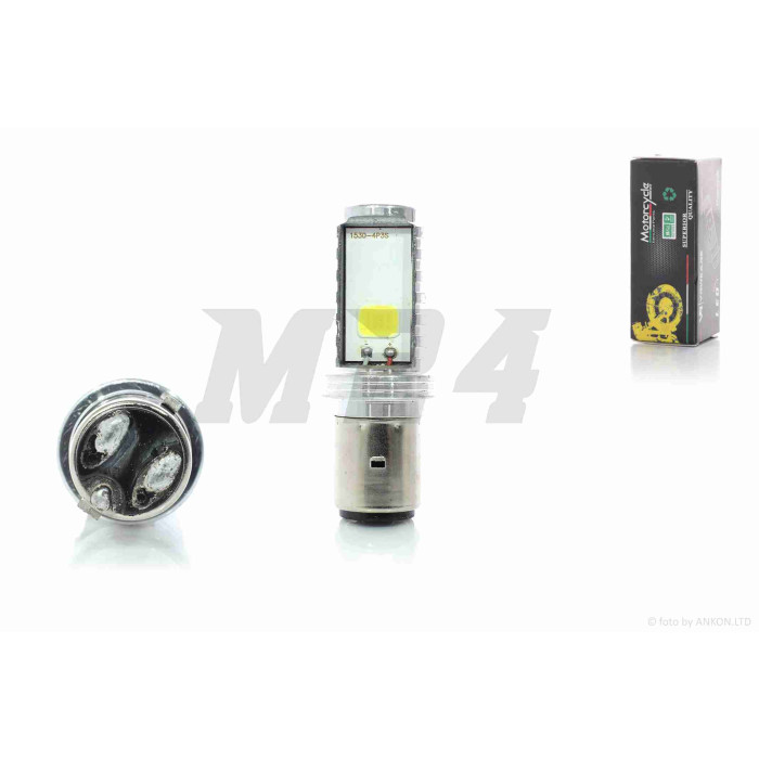 Лампа фары диодная H6 (BA20D) 12V 35/35W 2 кристалла "LED"