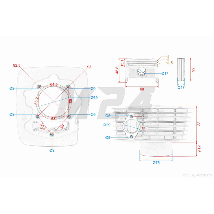 ЦПГ CB250 (169FMM) D69, p17, h77 #PRO "LIPAI"