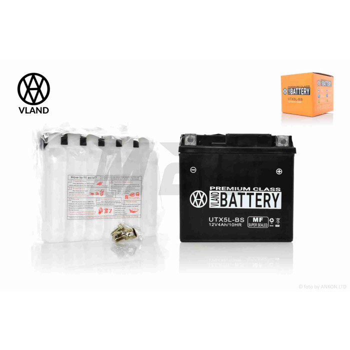 Акумулятор 12V 5A кислотний 113-70-105mm UTX5L-BS "VLAND"