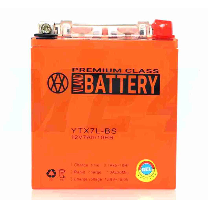 Акумулятор GEL 12V 7A 113-70-132mm, високий YTX7L-BS "VLAND" (2025)