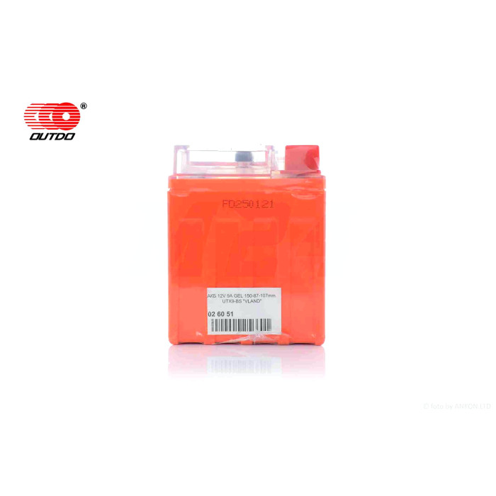 Акумулятор GEL 12V 9A 150-86-107mm UTX9-BS (YTX9-BS) "VLAND" (2025)