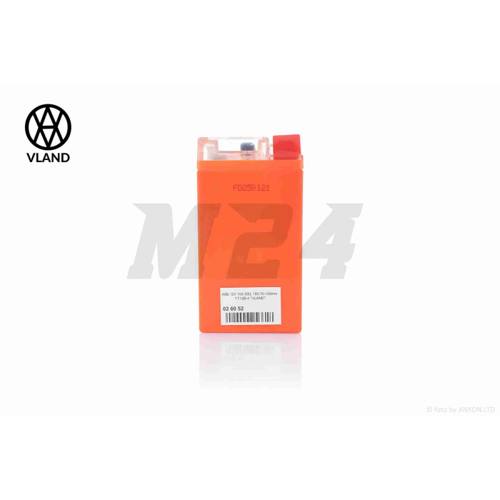 Акумулятор GEL 12V 10A 150-70-130mm YT12B-4 "VLAND" (2023)