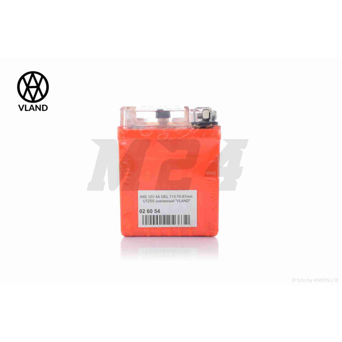 Акумулятор GEL 12V 4A 113-70-87mm UTZ5S посилений "VLAND" (2025)