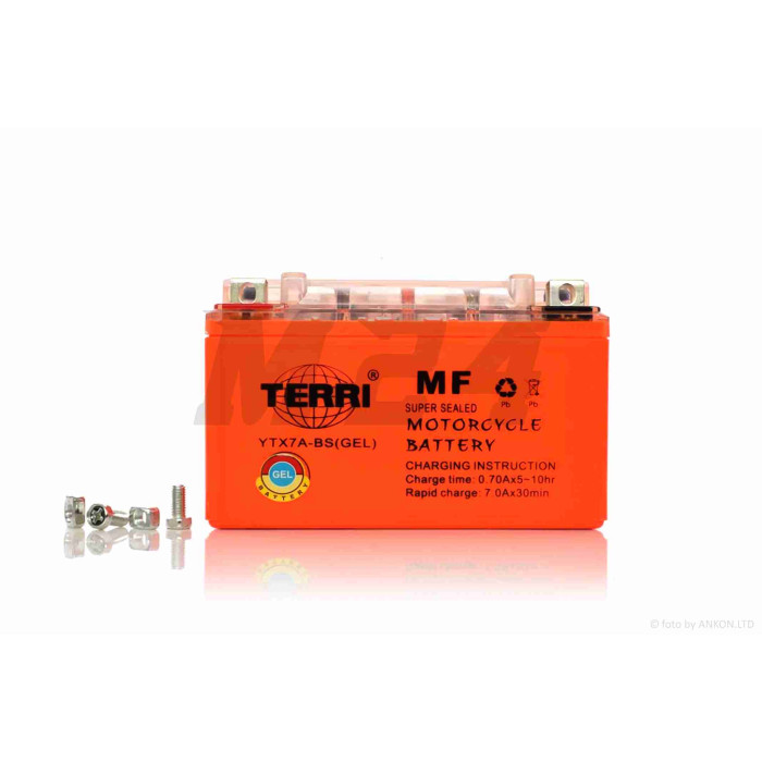 Акумулятор GEL 12V 7A 150-87-94mm UTX7A-BS (YTX7A-BS) "TERRI" (покращений) (2021)