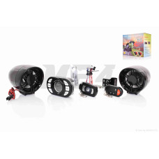 Аудіосистема 2.0 MP3 (Bluetooth/FM/USB/SD) 3", 2 пульти, сигналізація (чорна)