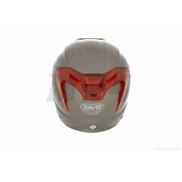 Шолом відкритий (мото 50cc/вело/самокат) "DAVID" (#D308, сірий глянсовий, регулятор розміру, окуляри, A