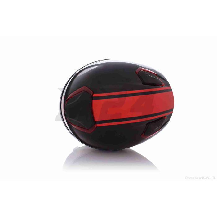 Шолом інтеграл "DAVID" (#820, XL, black/red, комір)