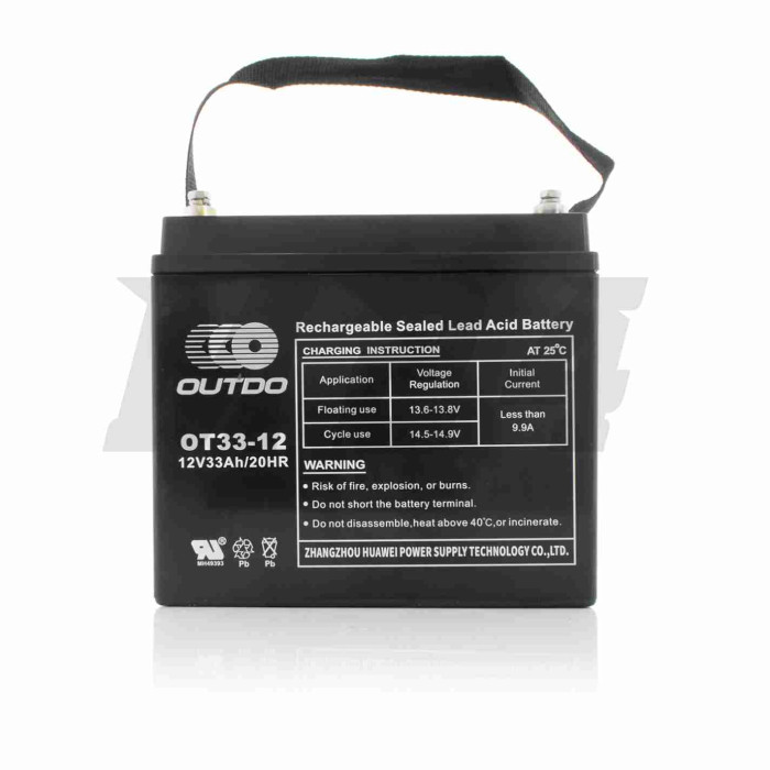 Акумулятор SLA 12V 33A 194-132-170mm OT33-12 "OUTDO" (2023)