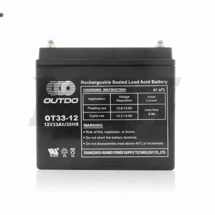 Акумулятор SLA 12V 33A 194-132-170mm OT33-12 "OUTDO" (2023)