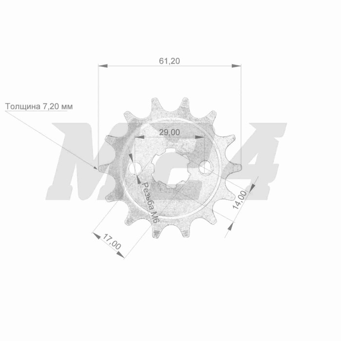 Зірка трансмісії передня Delta 428-14 "SDTW" (double)