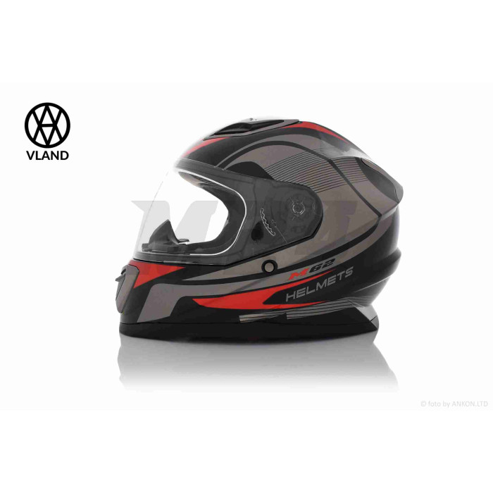 Шлем интеграл "VLAND" #M62, S, black/red