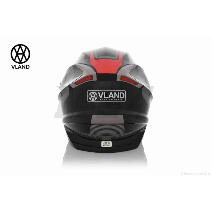 Шлем интеграл "VLAND" #M62, S, black/red