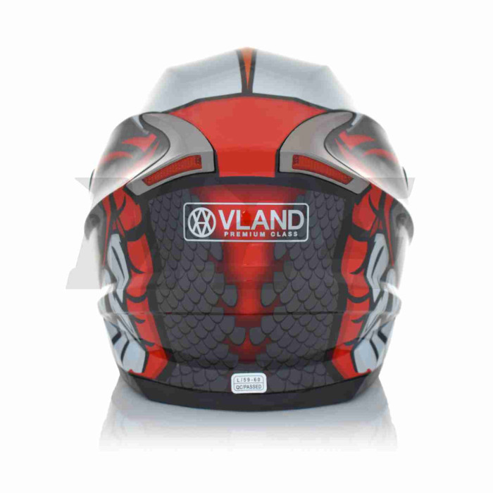 Шолом інтеграл "VLAND" #M62-Dino червоний, L