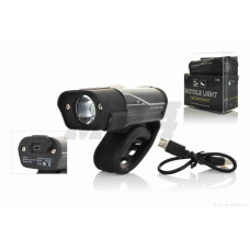 Фара велосипеда 1 діод 4 режими яскравості +Flash USB #DEN-017