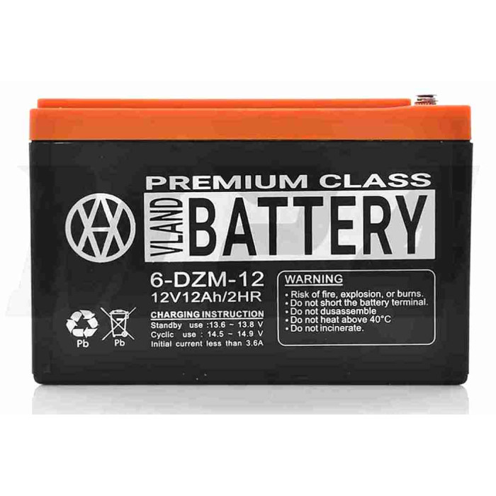 Акумулятор AGM 12V 12A 150-101-99mm 6-DZM-12 тяговий "VLAND" (електро вело/скутери, 2025)