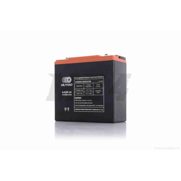 Акумулятор AGM 12V 24A 180-78-170mm 6-DZF-24 тяговий "OUTDO" 2025