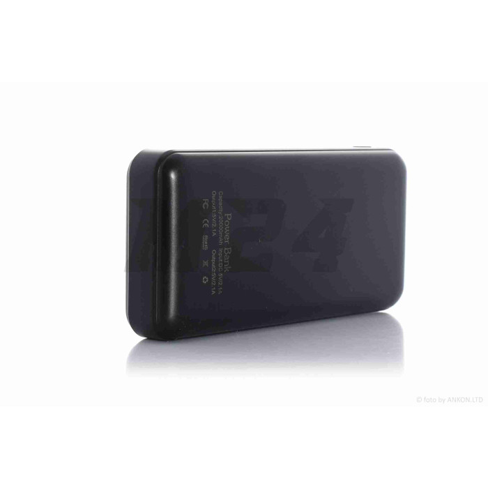 Портативное зарядное устройство Power Bank 20000mAh USB/Type-C +фонарик 2LED черный