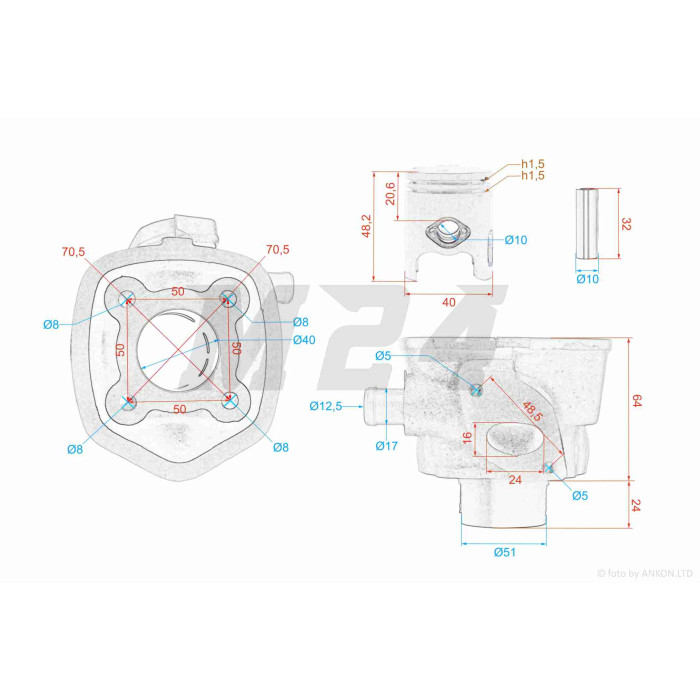 ЦПГ Aprilia SR50 40mm #PRO "LIPAI"
