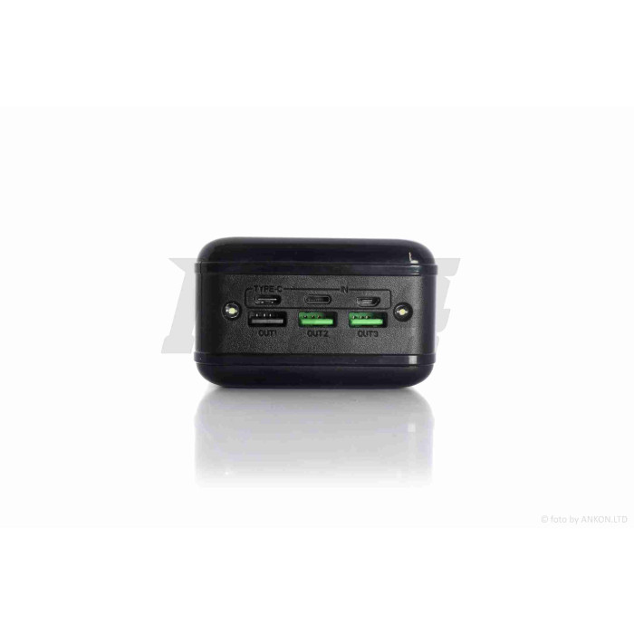 Портативное зарядное устройство Power Bank 40000mAh USB/Type-C 5,9,12V 3A +фонарик 2LED черный