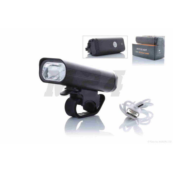 Фара велосипеда USB/1800mAh, 400lm, IPX6, 3 режими #DEN-032