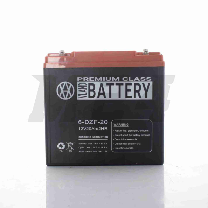 Акумулятор AGM 12V 20A 180-78-170mm 6-DZF-20 тяговий "VLAND" (E-bike, електро вело/скутери 2025)