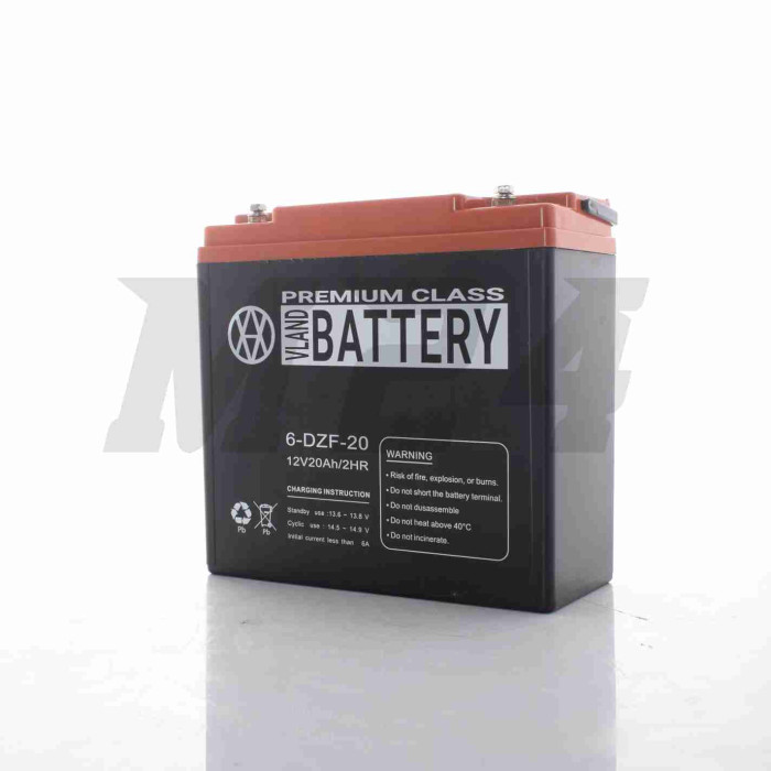 Акумулятор AGM 12V 20A 180-78-170mm 6-DZF-20 тяговий "VLAND" (E-bike, електро вело/скутери 2025)
