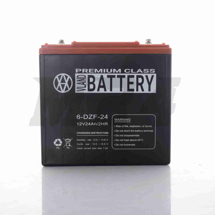 Акумулятор AGM 12V 24A 180-78-170mm 6-DZF-24 тяговий "VLAND" (E-bike, електро вело/скутери 2025)