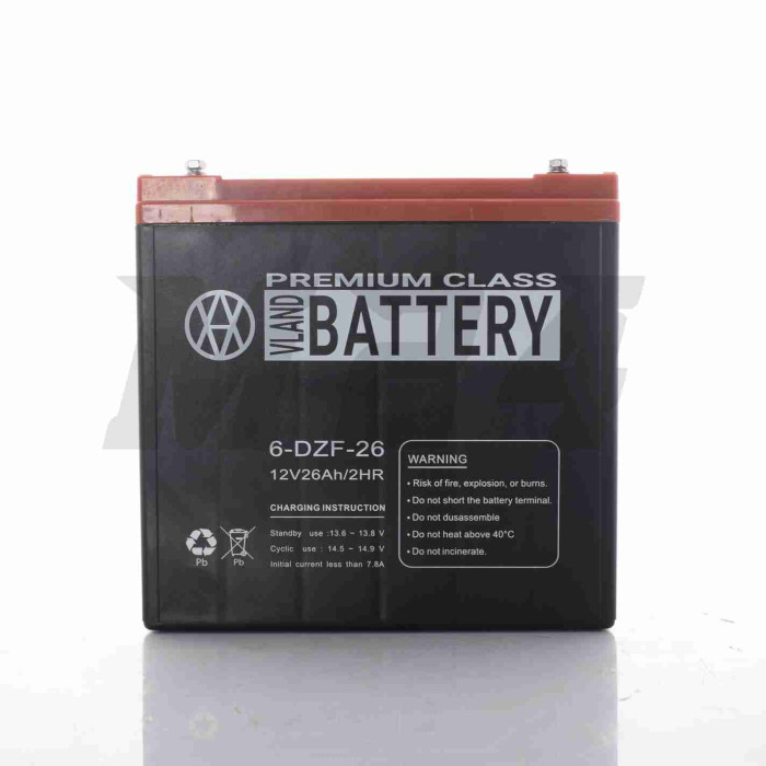 Акумулятор AGM 12V 26A 180-78-170mm 6-DZF-26 тяговий "VLAND" (E-bike, електро вело/скутери 2025)