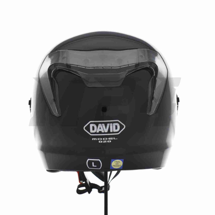 Шолом відкритий "DAVID" (#D020, чорний глянсовий, M, окуляри, прозорий спойлер, ABS)