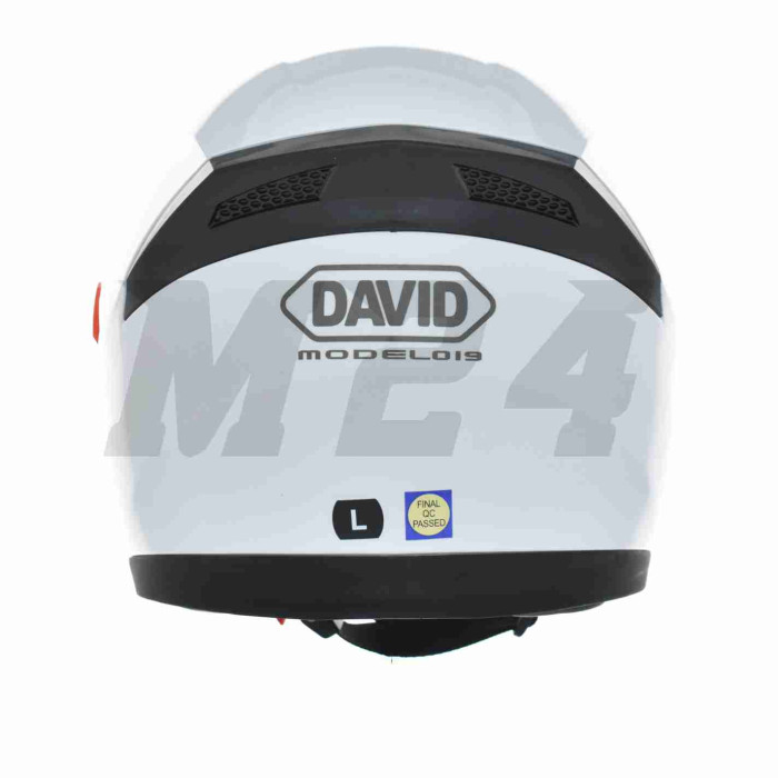 Шолом відкритий "DAVID" (#D019, білий глянсовий, M, окуляри, ABS)