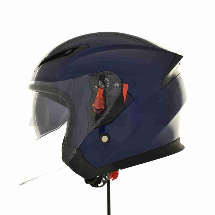 Шолом відкритий "DAVID" (#D019, синій глянсовий, XL, окуляри, ABS)