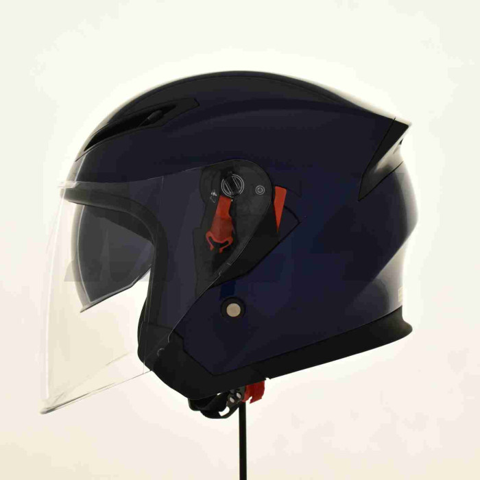 Шолом відкритий "DAVID" (#D019, синій глянсовий, XL, окуляри, ABS)