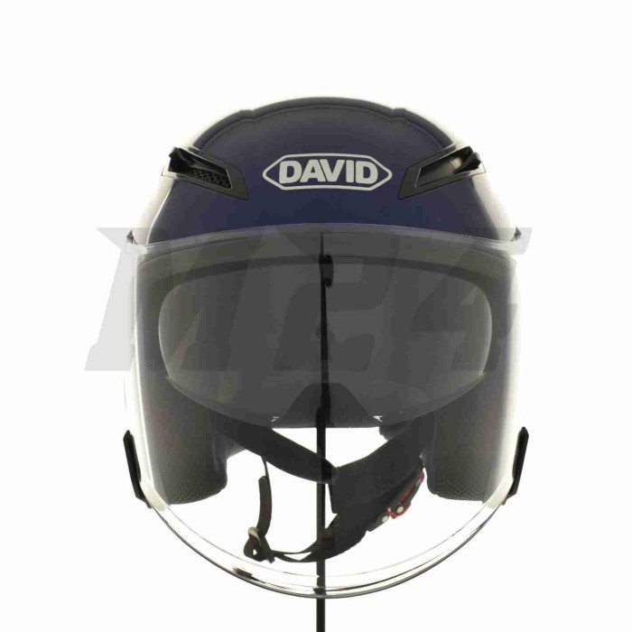 Шолом відкритий "DAVID" (#D019, синій глянсовий, XL, окуляри, ABS)