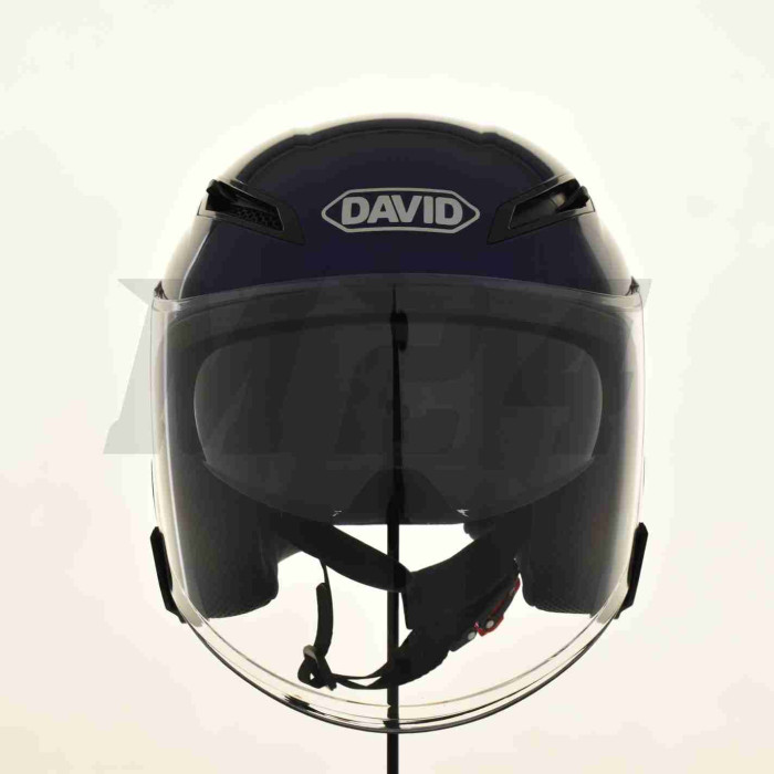 Шолом відкритий "DAVID" (#D019, синій глянсовий, XL, окуляри, ABS)