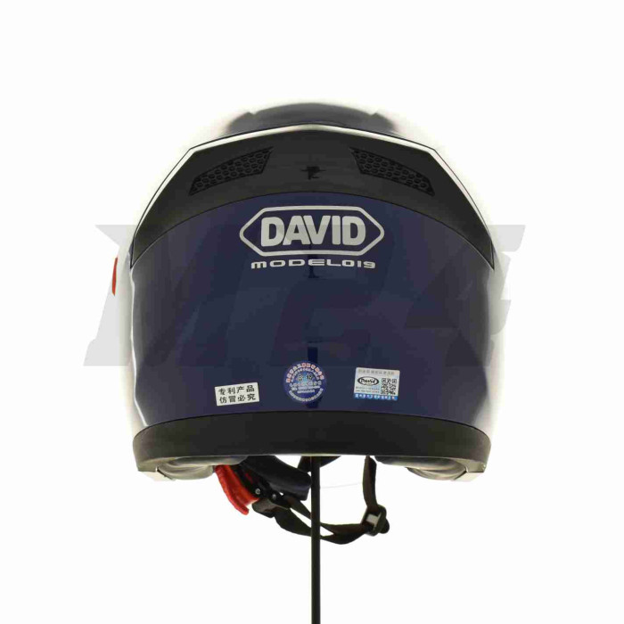 Шолом відкритий "DAVID" (#D019, синій глянсовий, XL, окуляри, ABS)
