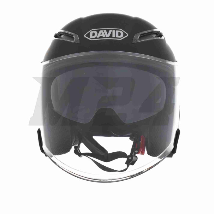 Шолом відкритий "DAVID" (#D019, чорний матовий, XL, окуляри, ABS)
