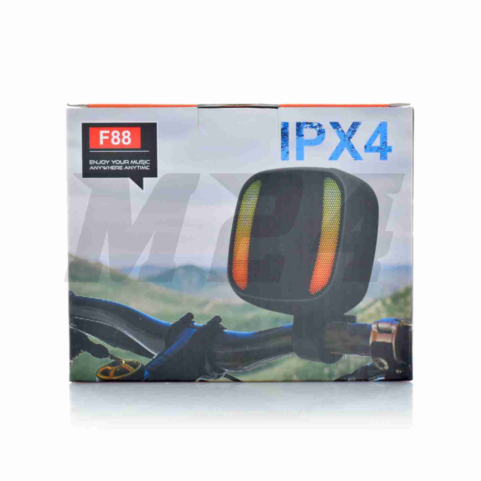 Аудіосистема 1.0 портативна, на кермо мото/вело IPX4 #F88 (чорна)