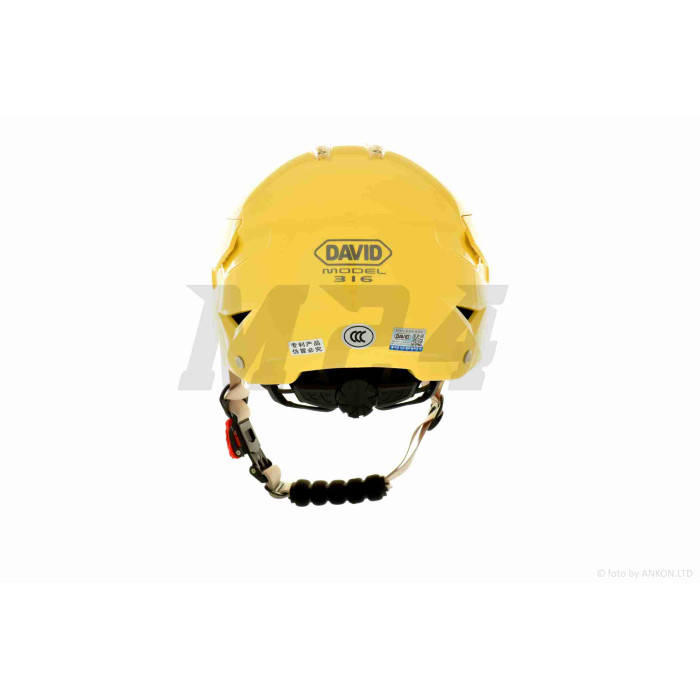 Шолом каска "DAVID" (#D316, жовтий, регулятор розміру M/L/XL, АБС-пластик)