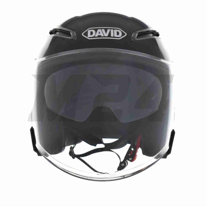 Шолом відкритий "DAVID" (#D019, чорний глянсовий, M, окуляри, ABS)