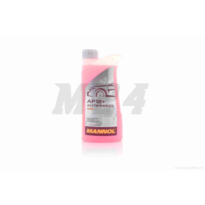 Охолоджуюча рідина 1л ANTIFREEZE AF12+ (RED) "MANNOL" НІМЕЧЧИНА #4012