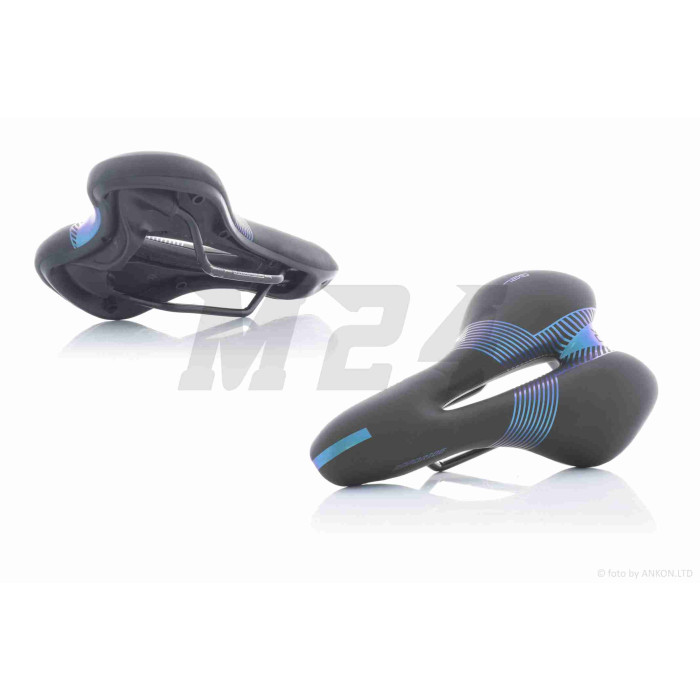 Седло вело спортивное с вентиляцией, черно-синие GEL "ROADRIDE" #SD-8067