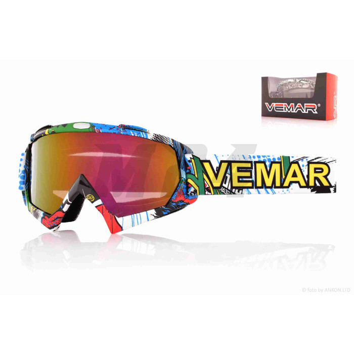 Кросові окуляри "VEMAR" #MJ-16/QL037/GRAFFITI, візор хамелеон