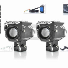 Фари додаткові (пара) діодні овальні, 70-55mm, 12-20V, IP67, біле/жовте світло #PRO