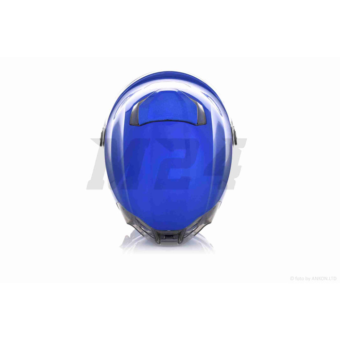 Шолом відкритий (мото 50cc/вело/самокат) "DAVID" (#S308, синій глянсовий, M-XL, окуляри)