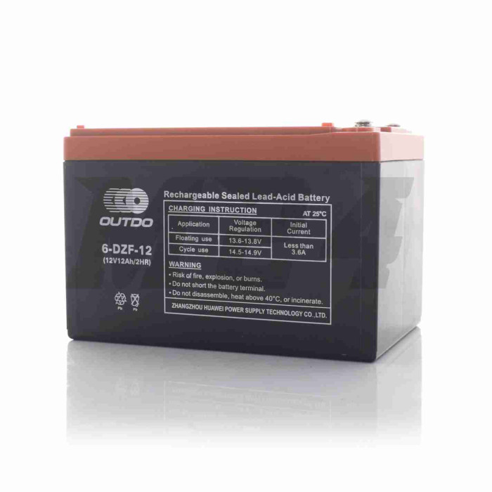 Акумулятор AGM 12V 12A 150-101-99mm 6-DZF-12 тяговий "OUTDO" (електро вело/скутери, 2024)