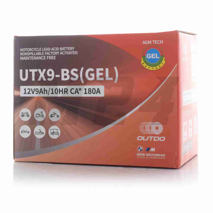 Акумулятор GEL 12V 9A 150-86-107mm UTX9-BS (YTX9-BS) "OUTDO" (2024)
