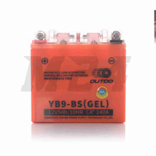 Акумулятор GEL 12V 9А 137-76-134мм, високий YB9-BS (12N9-BS) "OUTDO" (2024)